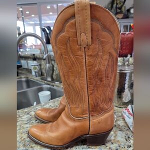 Frye Brown Leather Heeled Boots